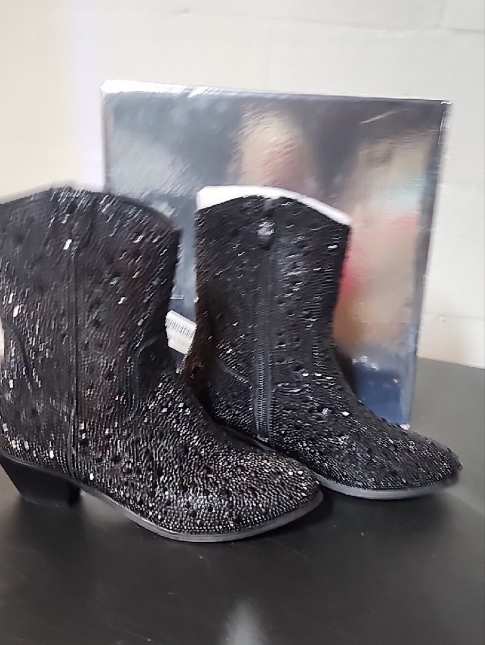 Badgley Mischka Black Girls Dress Boots - Picture 5 of 9